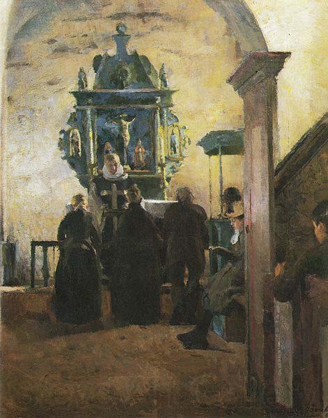 Harriet Backer Alteret i Tanum kirke Spain oil painting art
